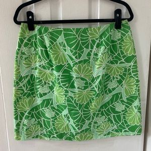 Lilly Pulitzer green floral frog print skirt size 12